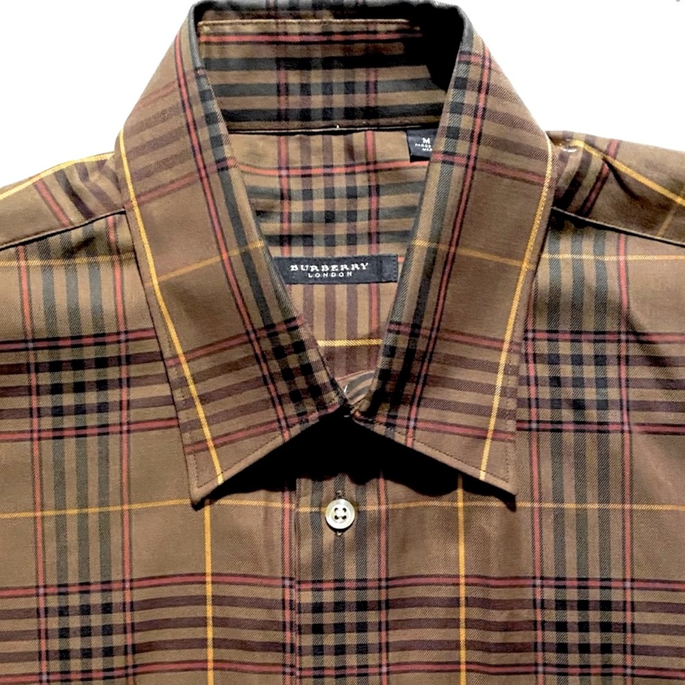 EUC AUTHENTIC BURBERRY LONDON CHECK PLAID L/ S SHIRT SZ MED FAB CHRISTMAS GIFT!